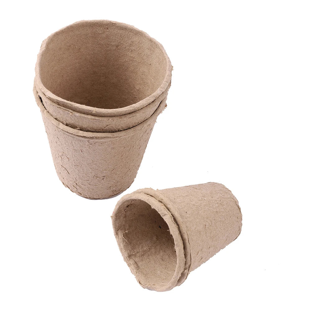 20pcs 6.2cm Environmental protection Garden Round Peat Pots Plant Seedling Starters Cups Nursery Herb Seed Tray Planting Tools