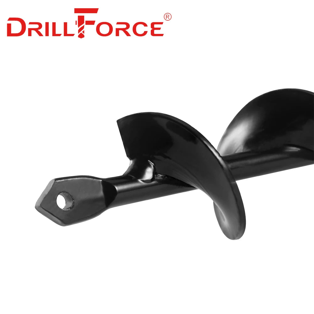 DRILLFORCE Earth Auger Spiral Drill Bit Planter Drill Auger Yard Gardening Bedding Planting Hole Digger Replacement Garden Tools