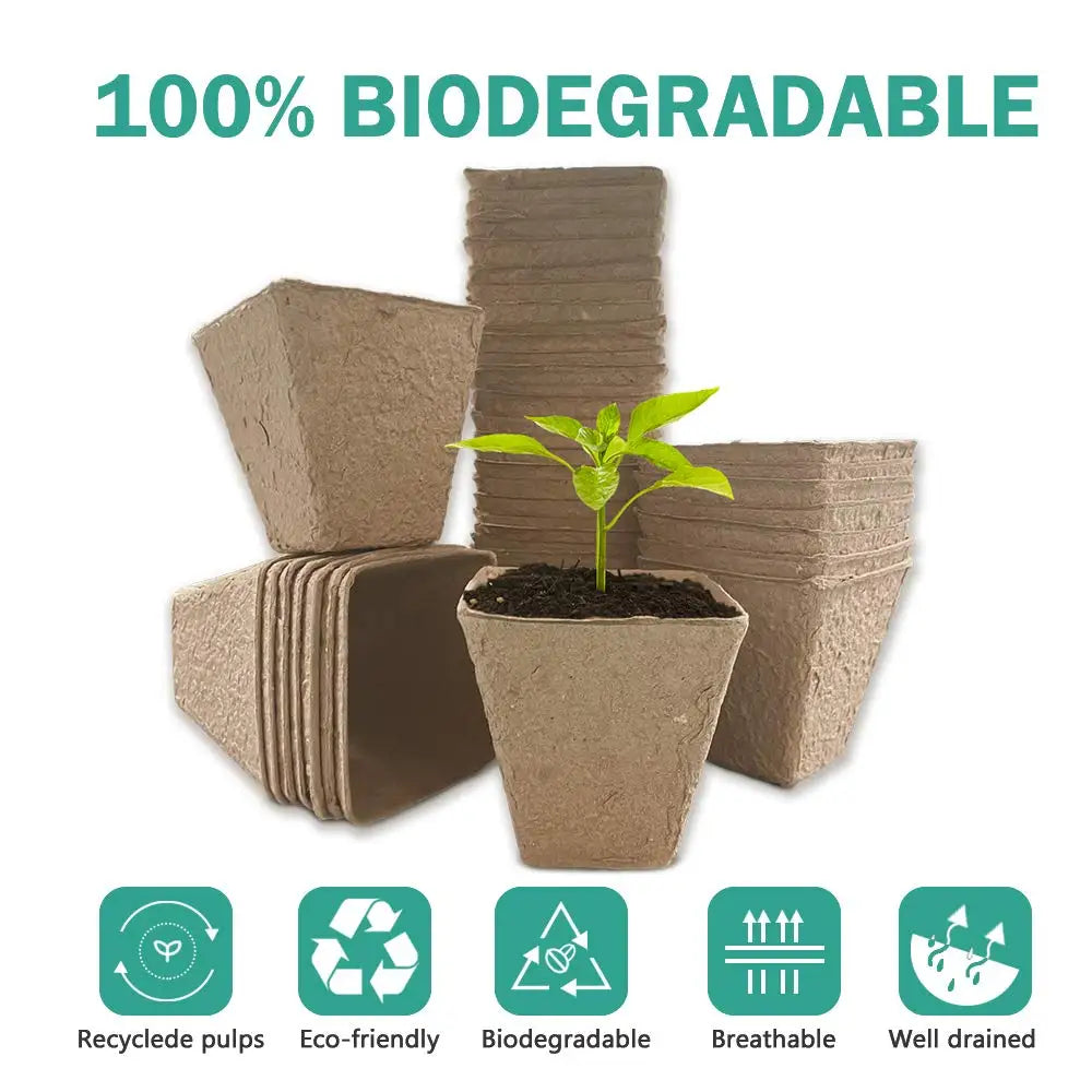 8cm Garden Seeds Starter Cups Biodegradable Peat Pots Greenhouse Nursery Pots Seedling Trays Plants Flower Pot Gardening Tools