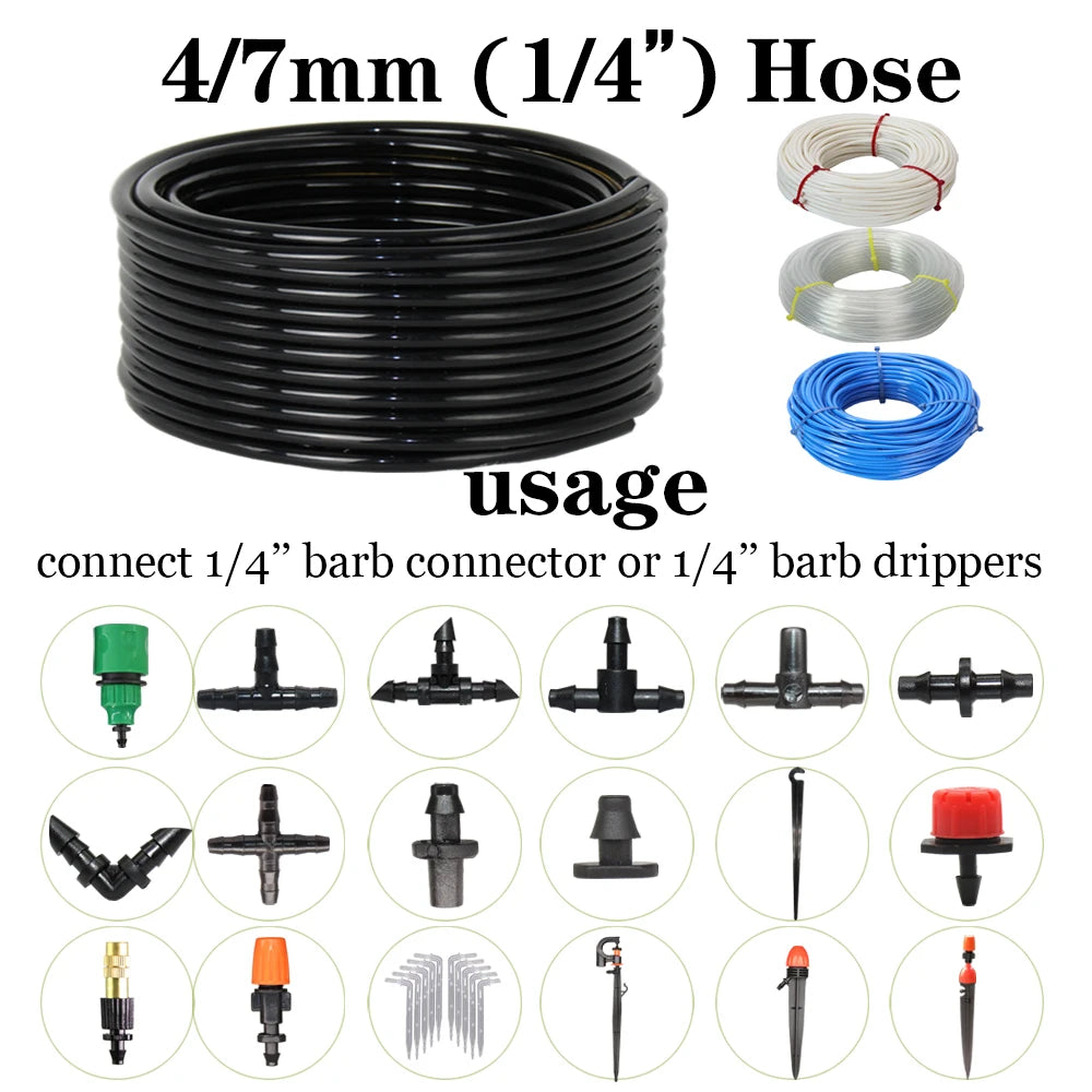 3/5mm 4/7mm 8/11mm New PVC Garden Water Hose Irrigation Watering Tubing 1/8'' 1/4'' 3/8'' Black White Blue Transparent Hose