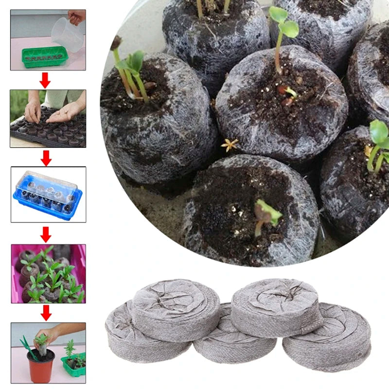 20pcs 30mm Peat Pellets Seed Starting Plugs Seeds Starter Pallet Nutrient Substance Medium Seedling Flower Planting Soil