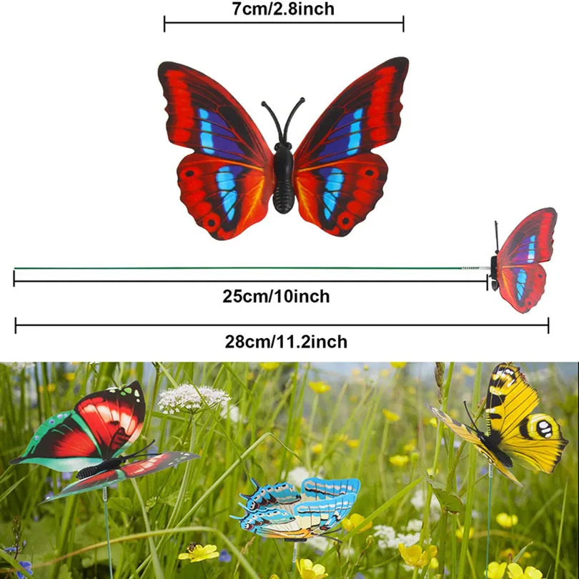 5-24X Luminous Butterflies Garden Yard Planter Colorful Whimsical Butterfly Stakes Decoracion Outdoor Decor Flower Pots Decorati