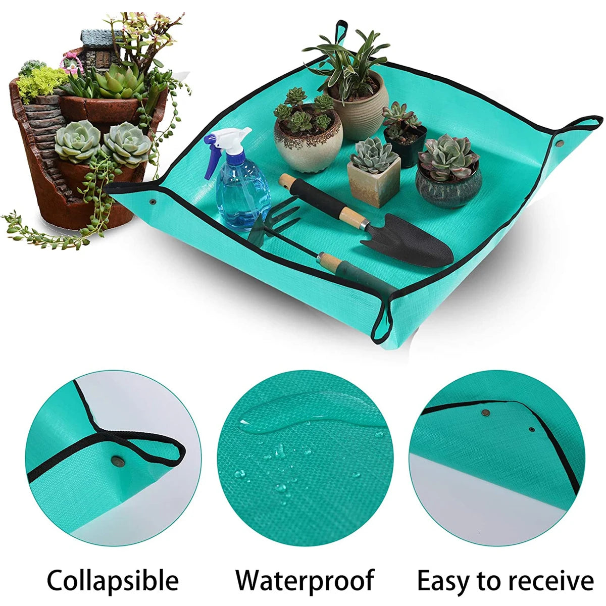 Flower Pot Transplanting Mat PE Gardening Planting Mats for Garden Plant Repotting Mat Waterproof Gardening Potting Pad 50-100CM