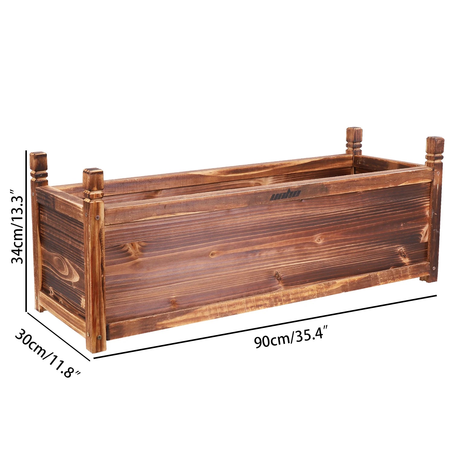 Raised Garden Bed Flower or Vegetable Planter Window Mounted Plant Box for Garden, Yard Wood Box for Planting