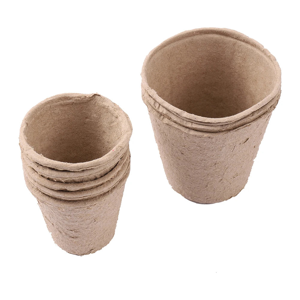 20pcs 6.2cm Environmental protection Garden Round Peat Pots Plant Seedling Starters Cups Nursery Herb Seed Tray Planting Tools