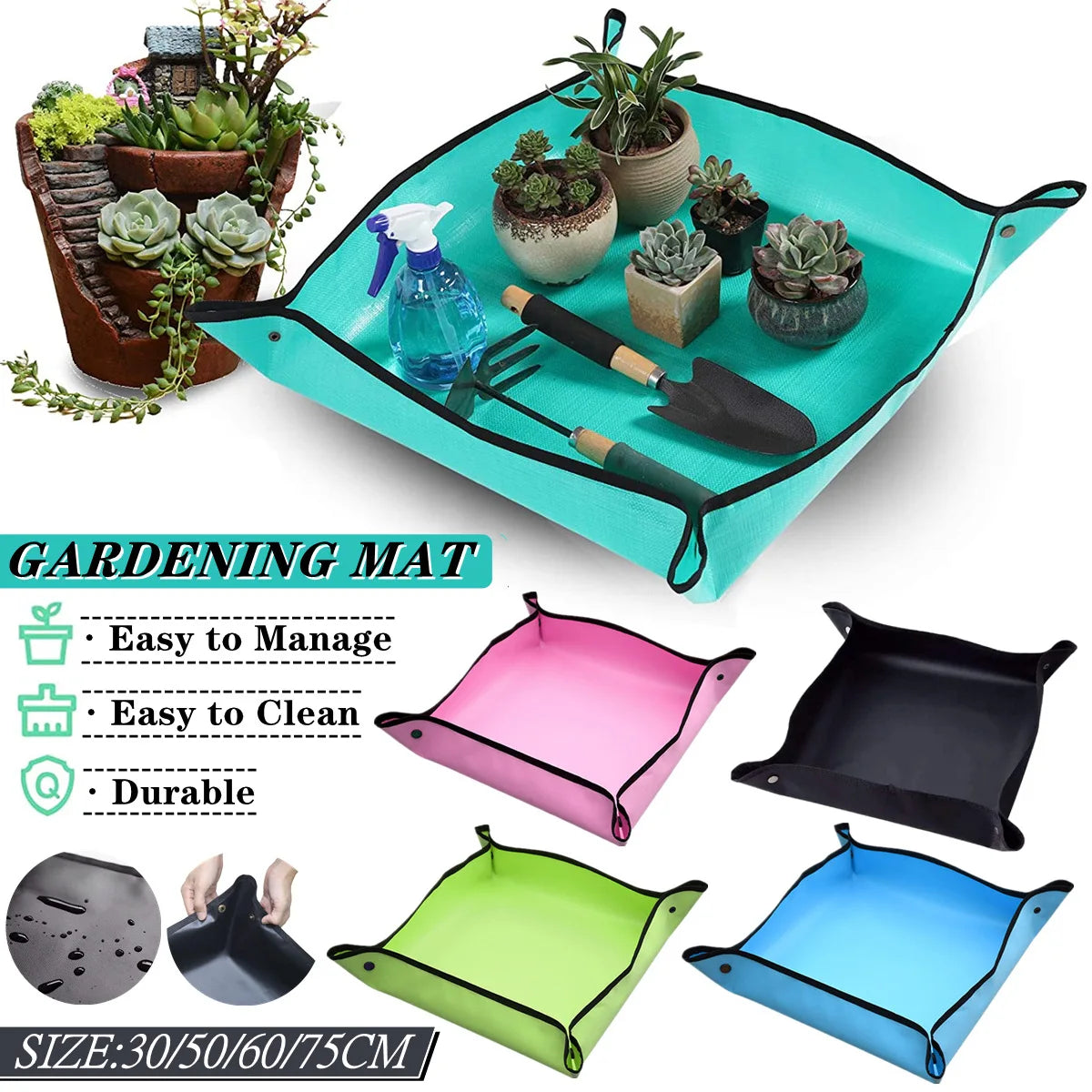 30-100CM Planting Mat, Garden Flower Pot Plant Repotting Mat, Reusable Gardening Transplanting Mat Succulent Plant Accessory Pad