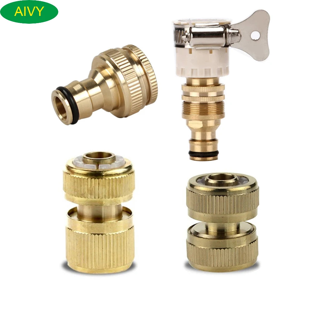 Various Metal Gardening Accessories Garden Hose Adapter Quick Connect Repair Tubing Connector Tap Connection Tube Fittings Tools