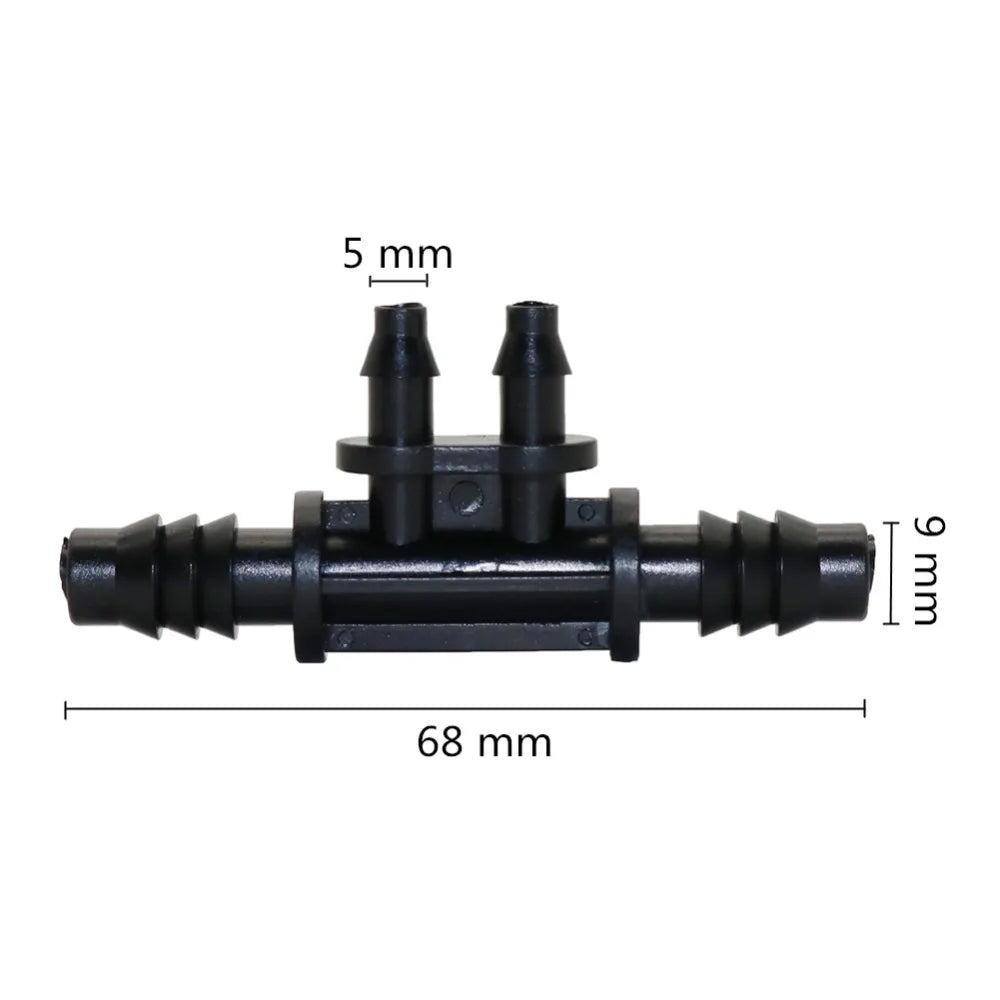 Barbed 8/11mm To 4/7mm Hose Connectors Four-Way Garden Water Splitters Gardening Water Irrigation Fittings 10 Pcs