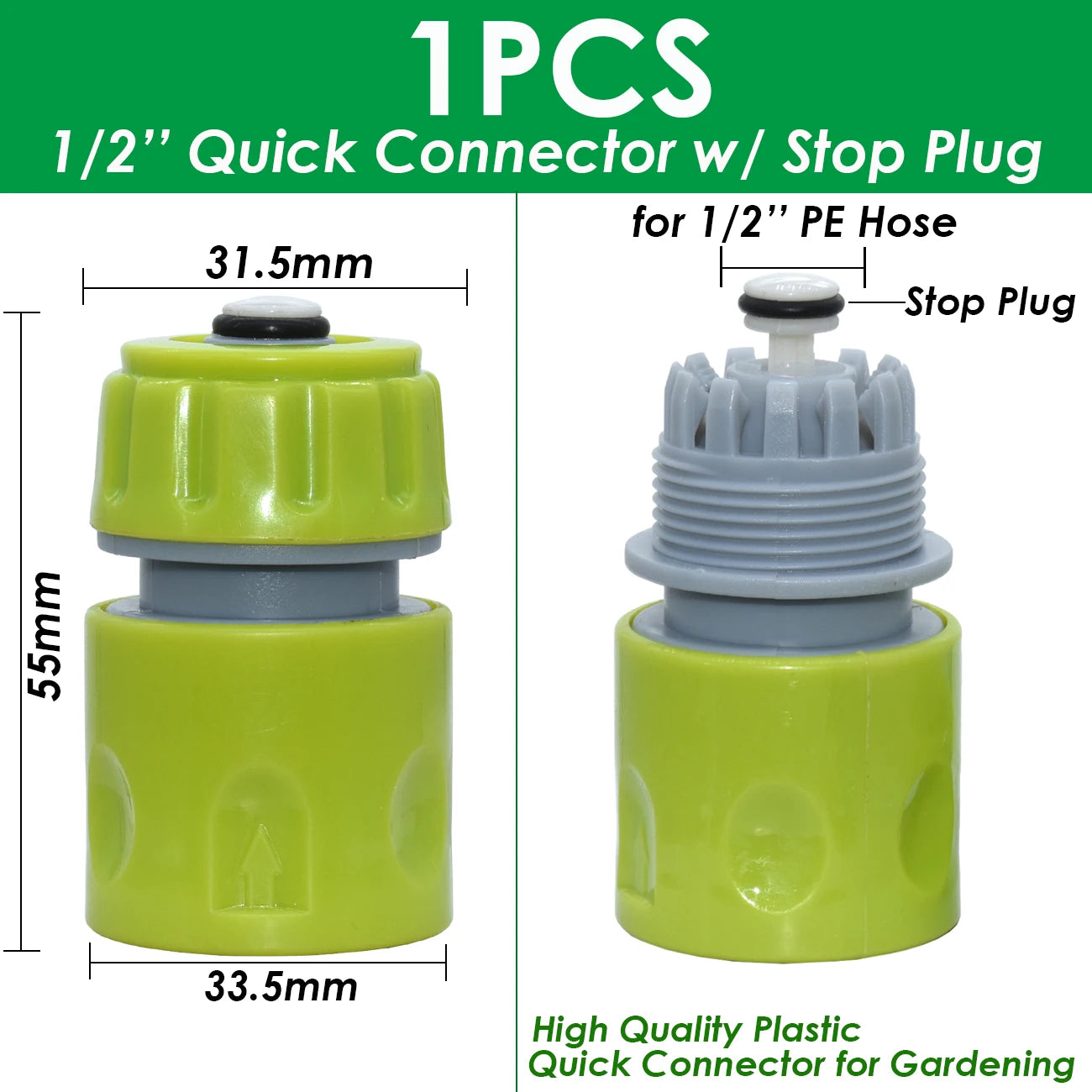 SPRYCLE Garden Quick Connector Tap 1/2" 3/4" Male Female Thread Nipple Joint 1/4" Hose Repair Irrigation Water Splitters Tools