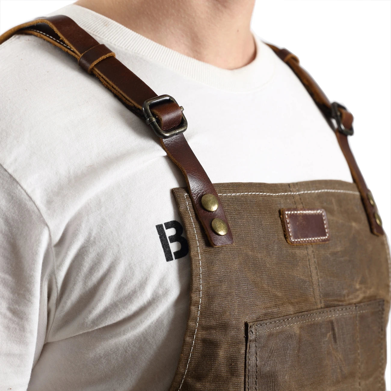 A015 Tool Apron Oil Wax Canvas With Leather Apron Gardening Aprons Tool Barbecue Barber Carpenter Painter Repairman's clothes