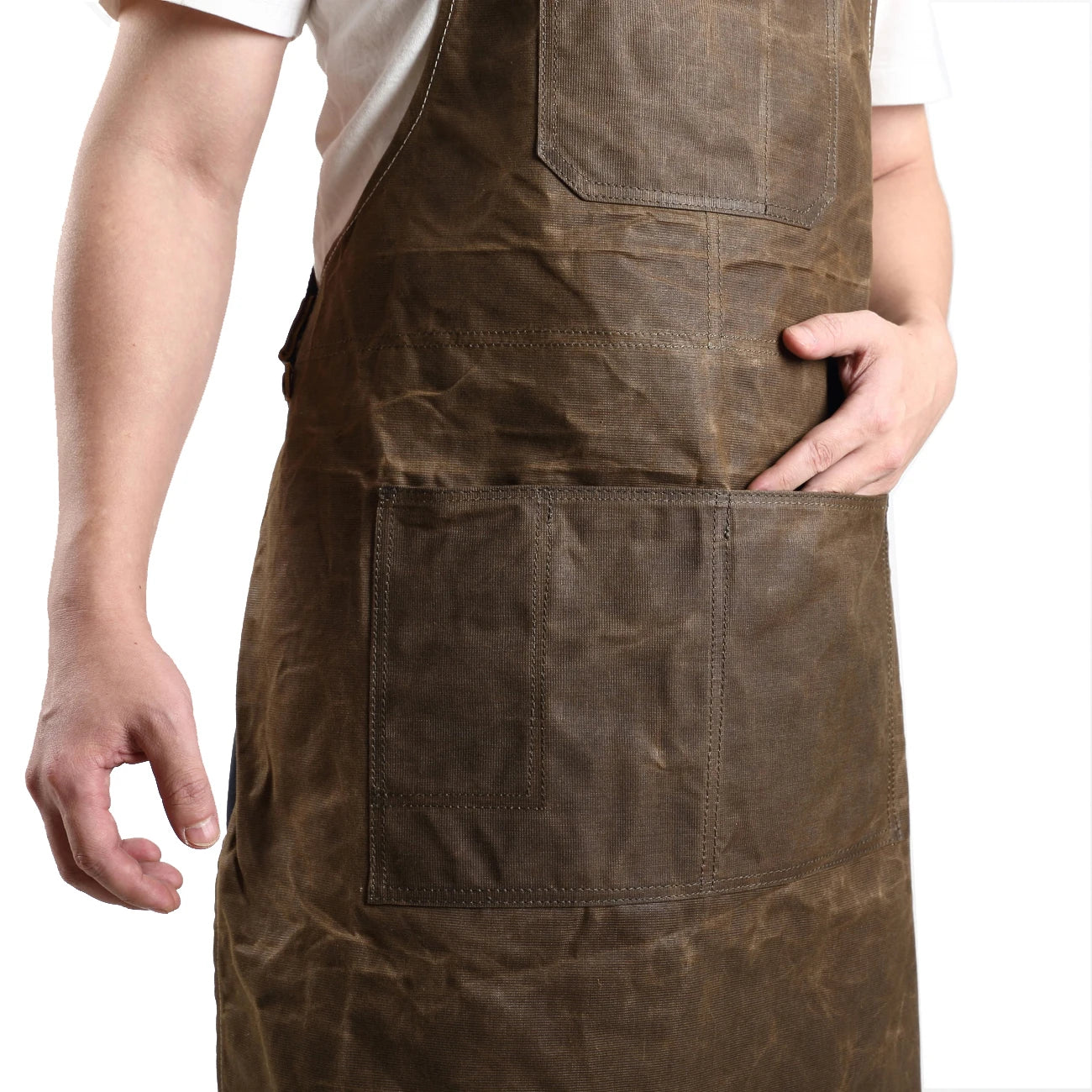 A015 Tool Apron Oil Wax Canvas With Leather Apron Gardening Aprons Tool Barbecue Barber Carpenter Painter Repairman's clothes