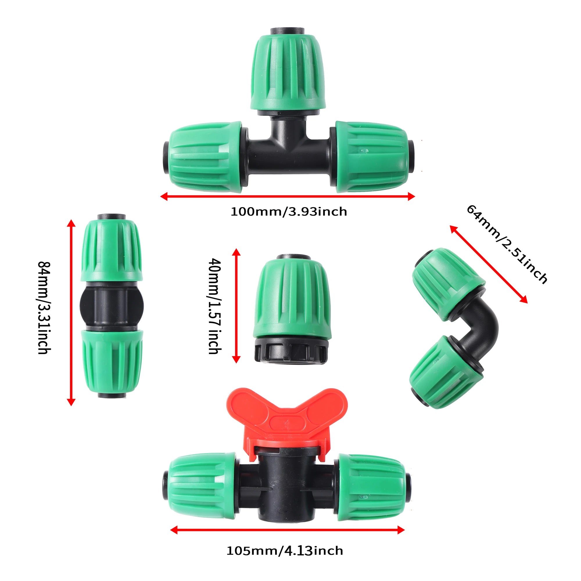 16mm PE Pipe Locked Connector Lock Nuts Garden Water Coupling 1/2'' Pipe 4/7mm Hose Fittings Garden Agriculture Irrigation Joint