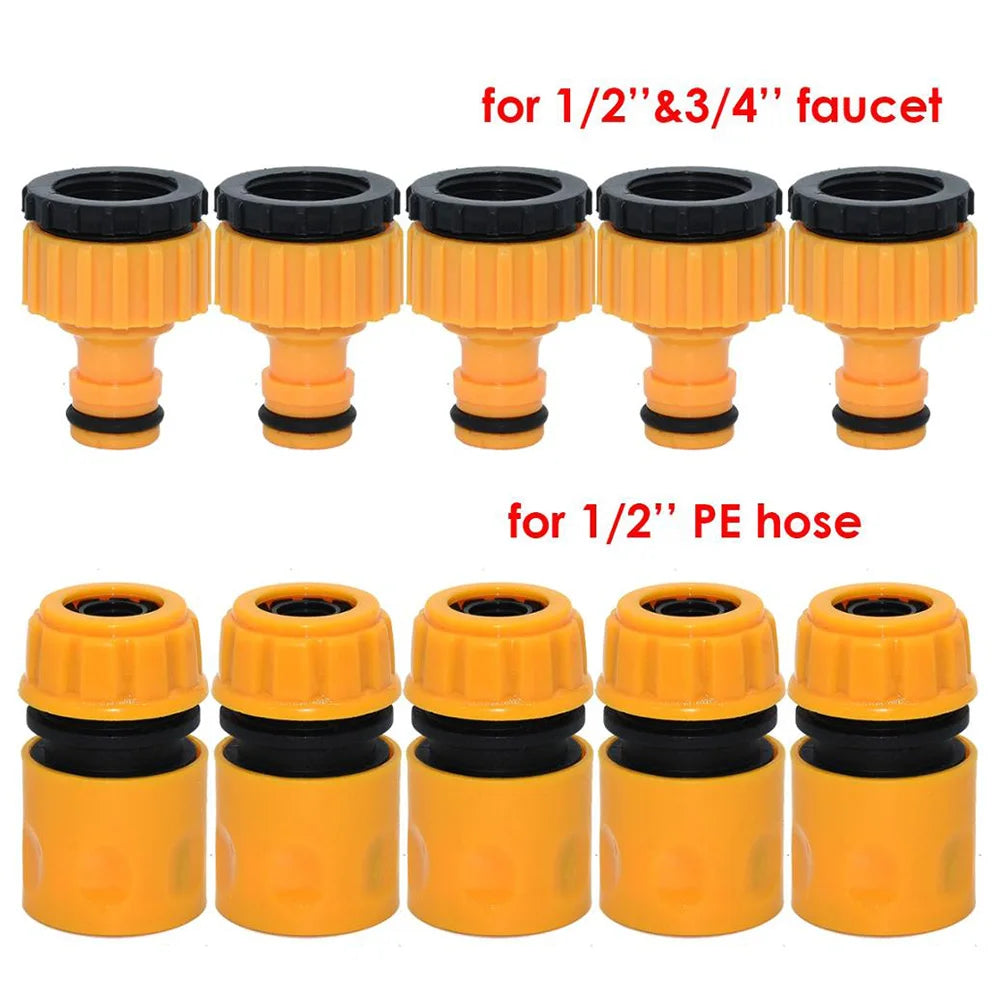 10pc 3/4 & 1/2 Inch Graden Hose Tap Threaded Connector Tap Adapter Quick Fitting Garden Irrigation Spray Tools