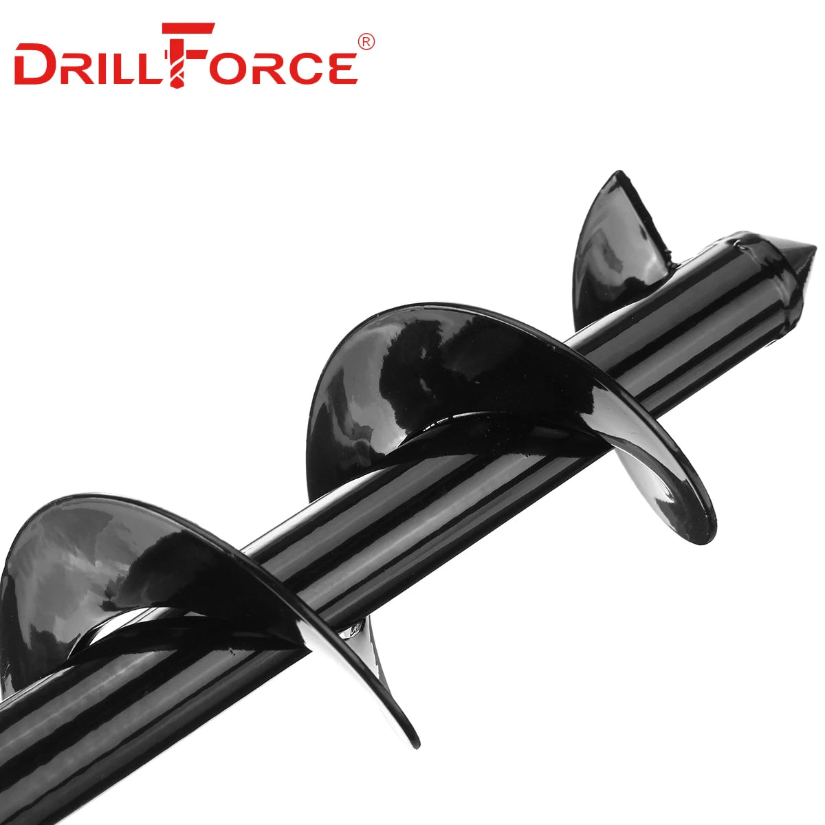 DRILLFORCE Earth Auger Spiral Drill Bit Planter Drill Auger Yard Gardening Bedding Planting Hole Digger Replacement Garden Tools