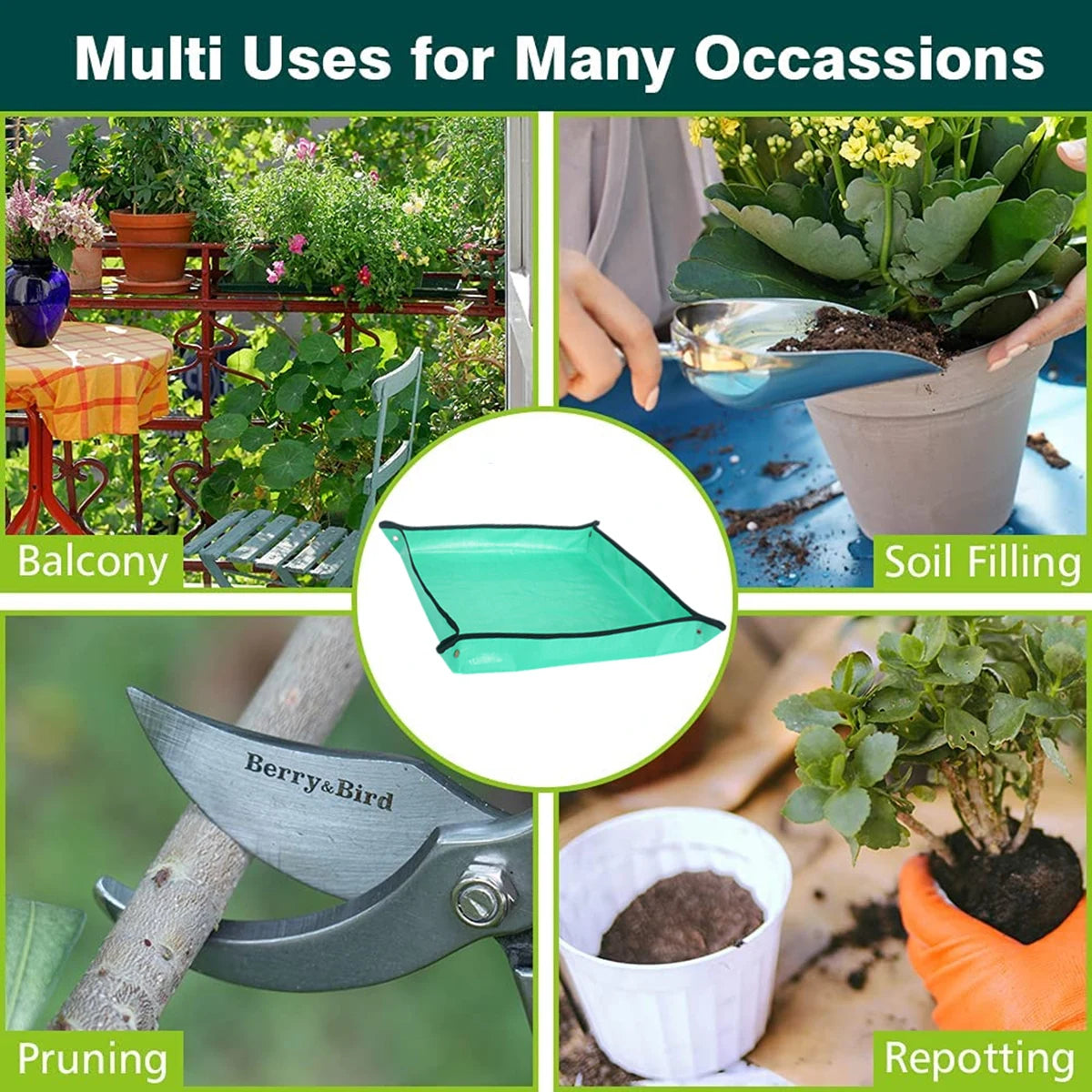 Flower Pot Transplanting Mat PE Gardening Planting Mats for Garden Plant Repotting Mat Waterproof Gardening Potting Pad 50-100CM