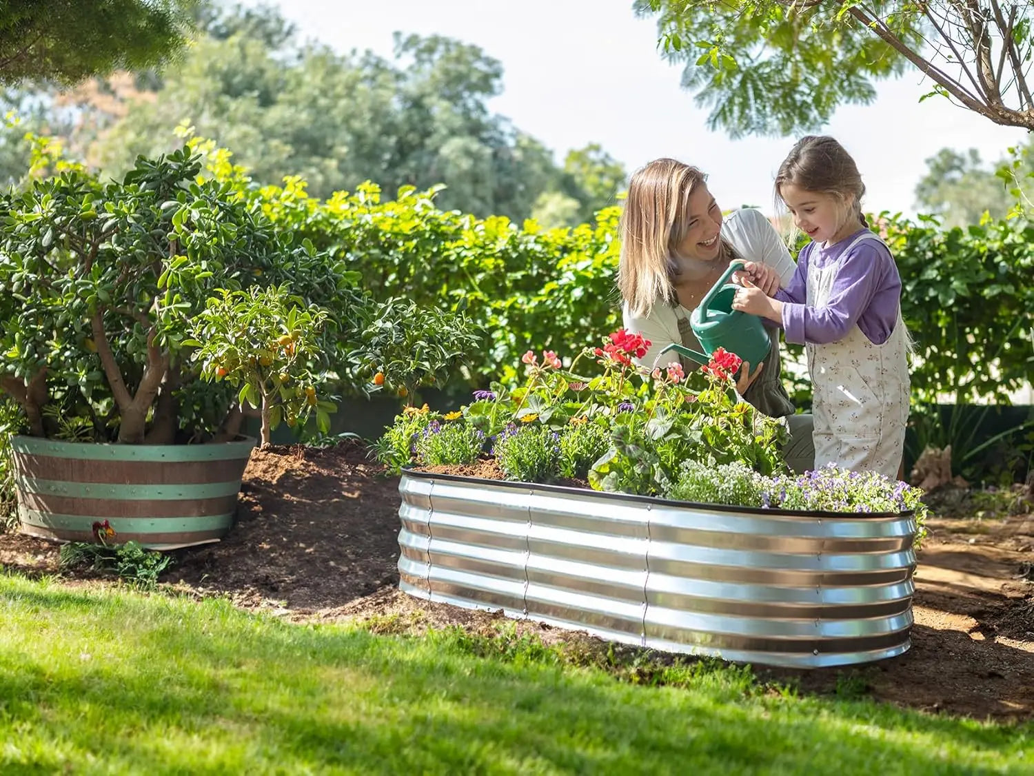 Galvanized Raised Garden Beds Outdoor, 4×2×1 ft (1/2-Pack) Planter Raised Beds for Gardening, Vegetables, Large Metal Garden Box