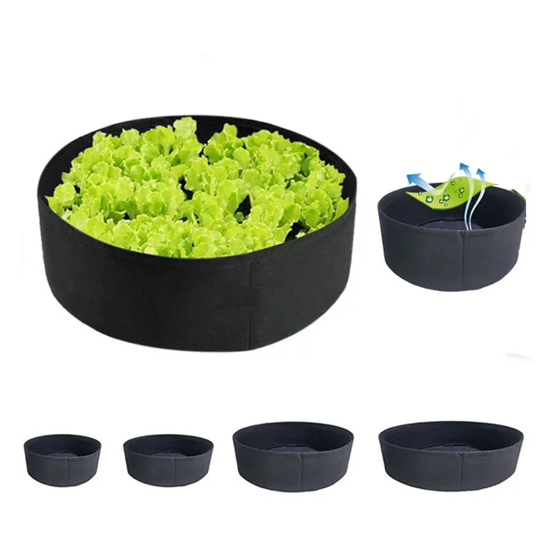 Fabric Raised Garden Bed Round Planting Container Grow Bags Breathable Planter Pot for Plants Nursery Pot DIY Garden Tools