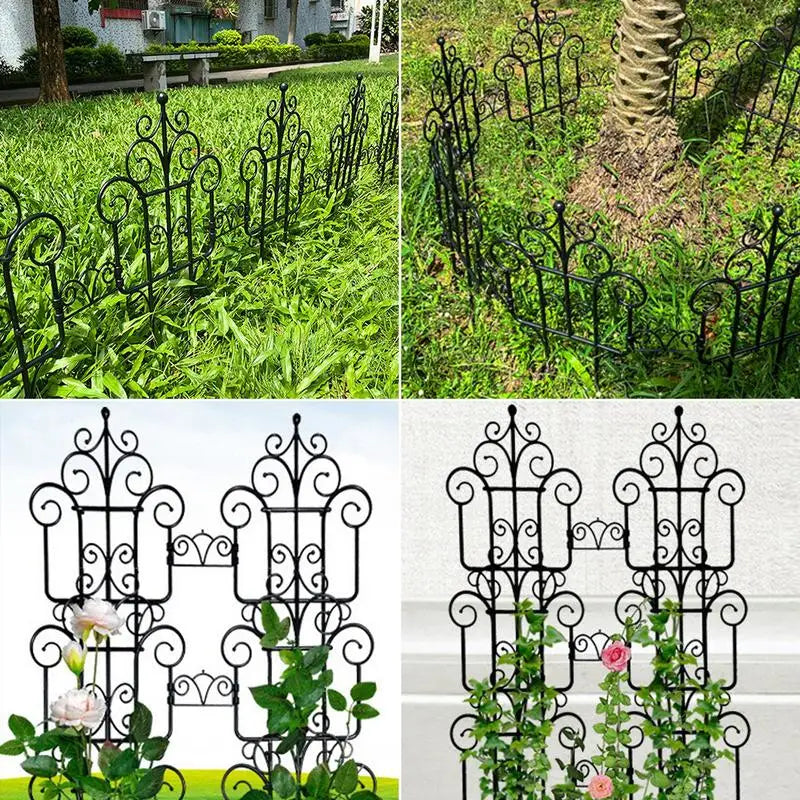 10pcs Decorative Garden Fence Foldable Outdoor Landscape Wire Border Edging Fence Folding Patio Flower Bed Fencing Barrier