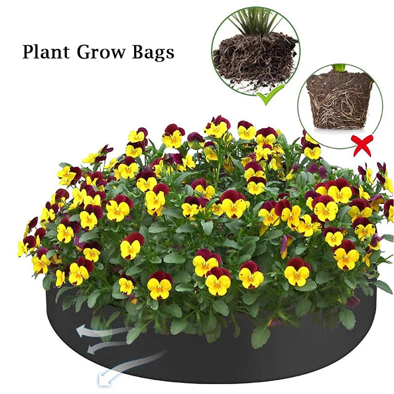 Fabric Planter Round Raised Planting Container Grow Bags Garden Nursery Pot Plants Bed Bags for Herb Flower Vegetable Plants