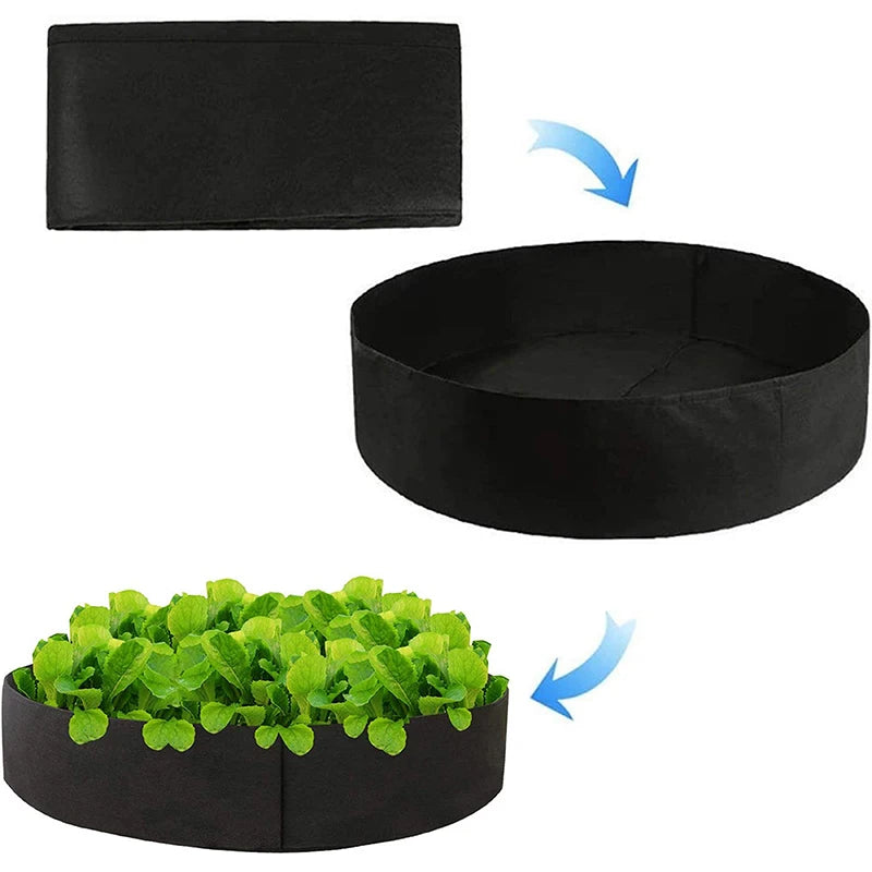 Fabric Planter Round Raised Planting Container Grow Bags Garden Nursery Pot Plants Bed Bags for Herb Flower Vegetable Plants