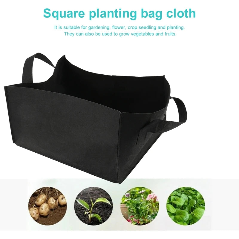 5 Pack Fabric Raised Garden Bed,Square Garden Flower Grow Bag Vegetable Planting Bag Planter Pot With Handles For Plants,Flowers