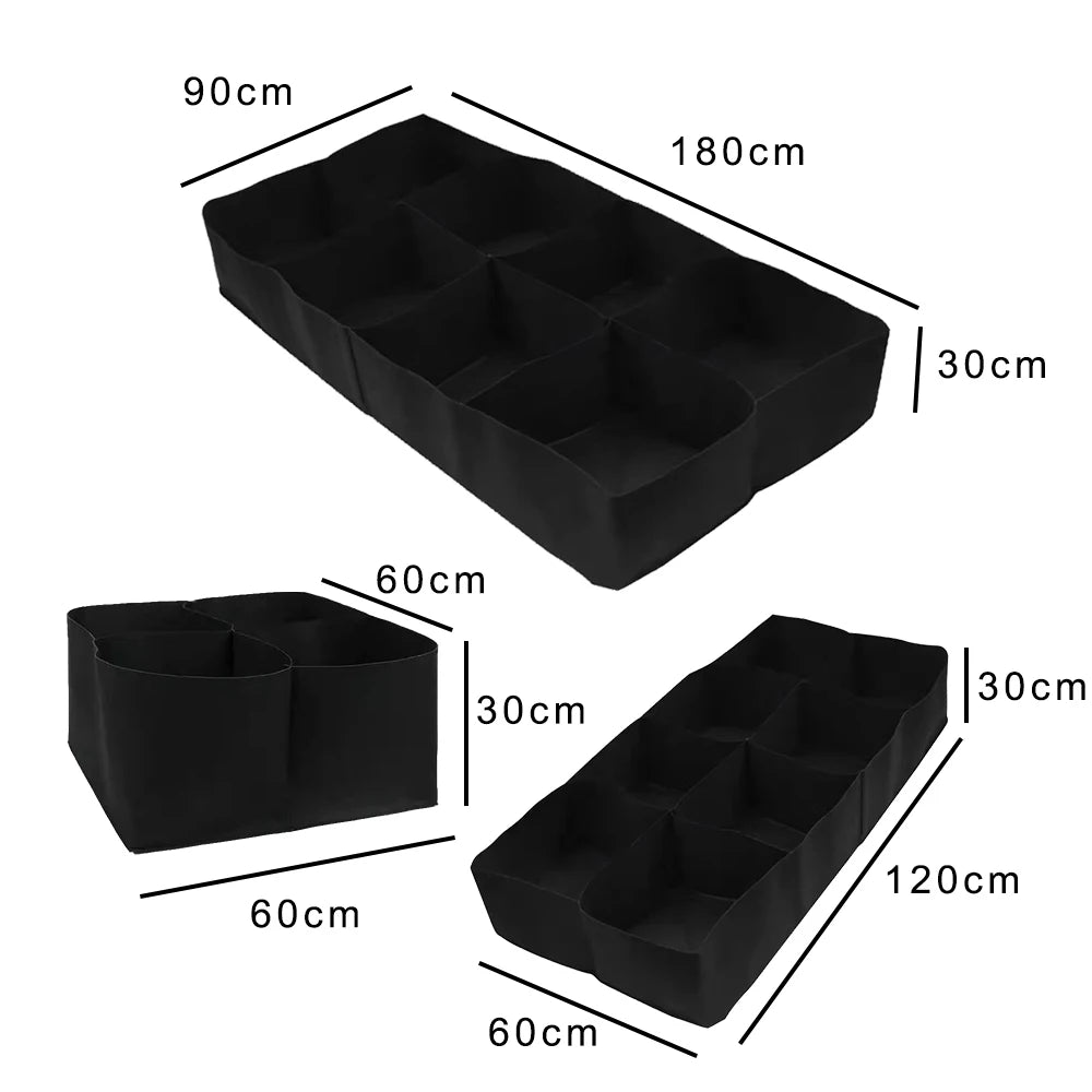 For Vegetables Flowers Multi-grid Square Plant Grow Bags 4/8 Pockets Felt Rectangular Planting Bag Raised Garden Bed