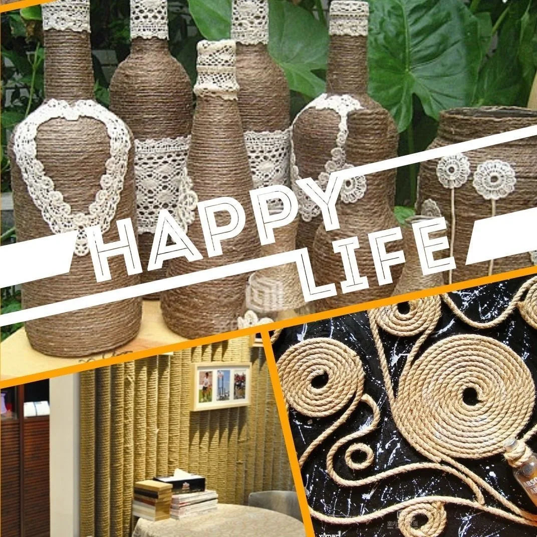 1mm-12mm Natural Jute Burlap Rope Cord String For Weddings Belt Strap Floristry Party Gardening Decoration DIY Gift Packing