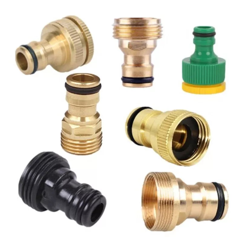 1/2" 3/4" Brass Tap Nipple Connector Garden Hose Quick Connect Water Gun Hose Fittings  Garden Watering Tools