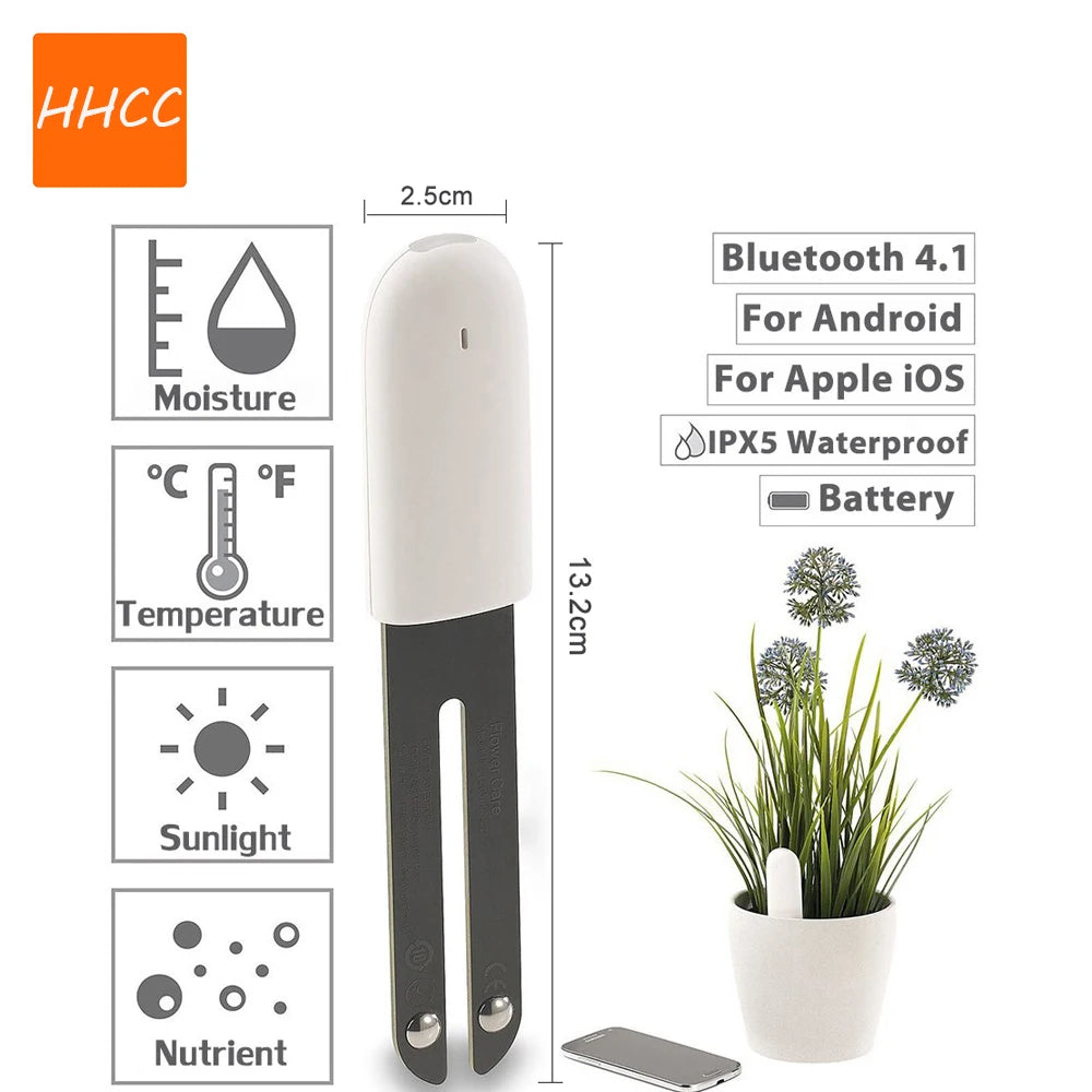 HHCC Flower Monitor Flora Garden Care Plant Grass Soil Water Fertility Smart Tester Sensor Flower Gardening Detector For Xiaomi