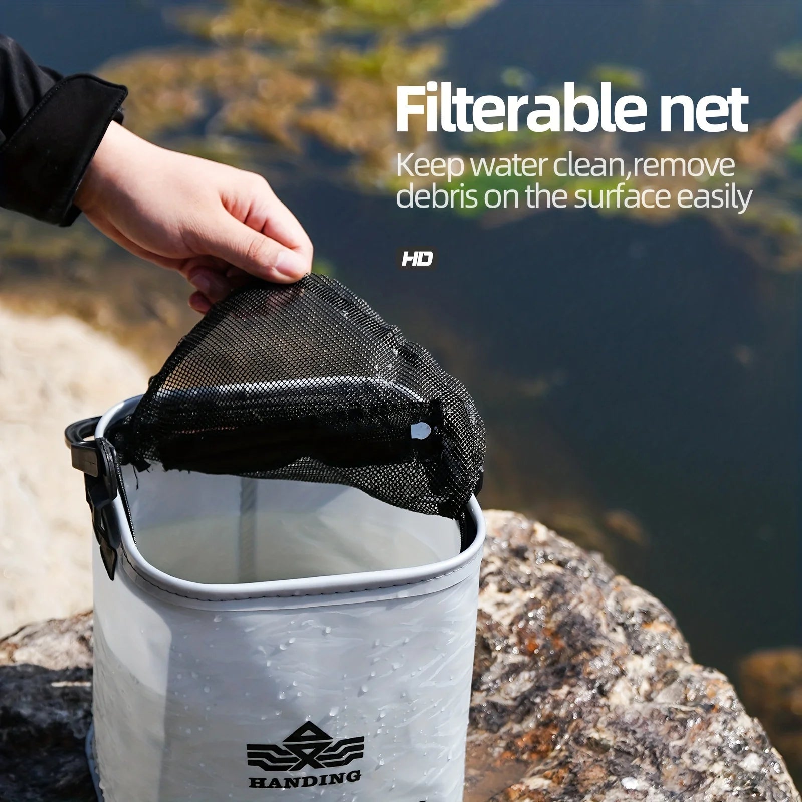 Fishing Bucket 10L Portable Fishing Water Pail For Camping Traveling Hiking Fishing Boating Gardening With 177.17 Inch Rope