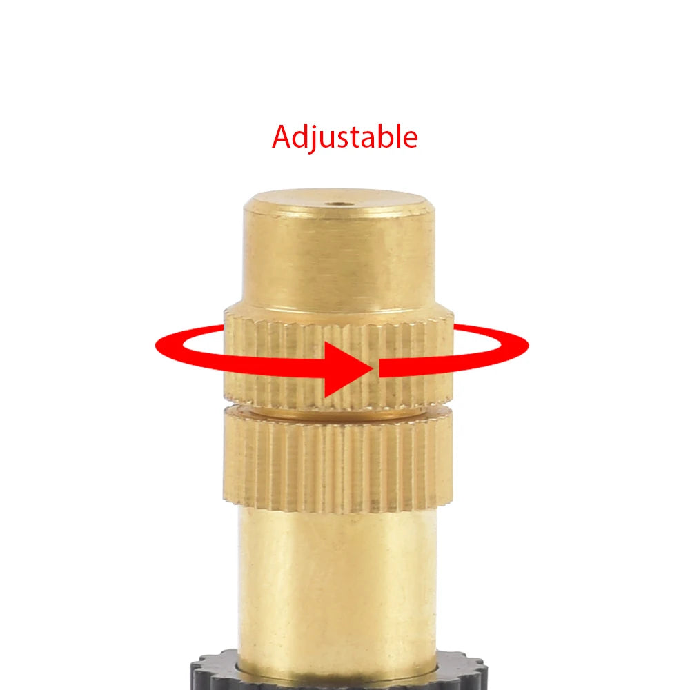 Adjustable Brass Nozzle Connection 1/4 1/2 Inch Hose Garden Spray Cooling Irrigation System