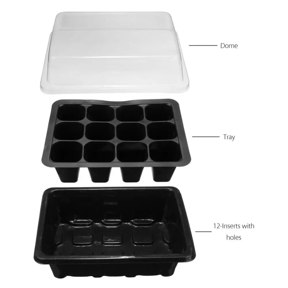 Hole Seedling Trays Seed Starter Plant Flower Grow Box Propagation For Gardening Grow Starting Germination Box With Lids