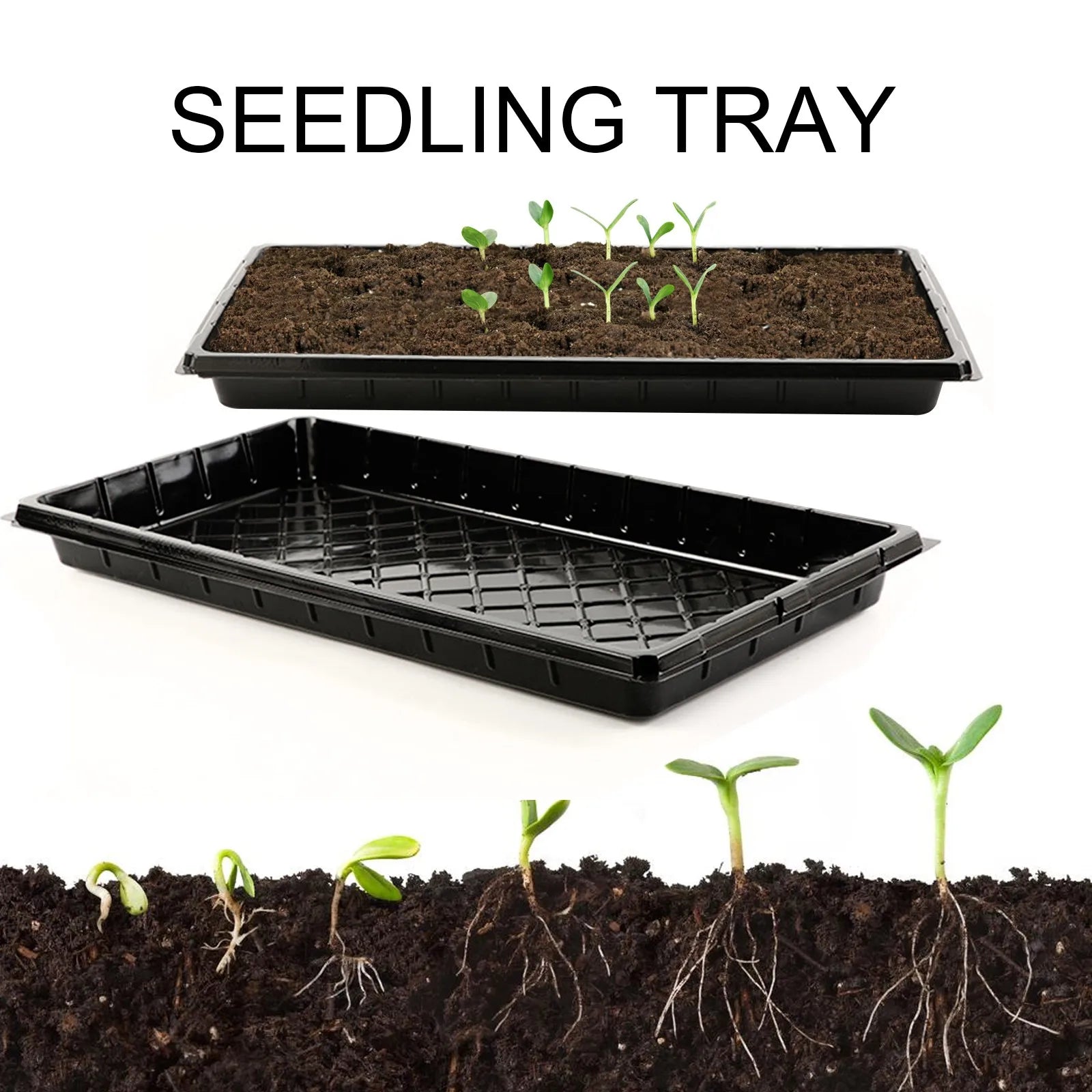 Strong Seed Starting Plant Growing Trays Without Holes Durable Reusable Gardening Patio Lawn Garden Accessories