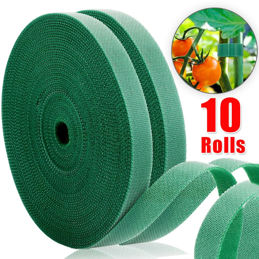 10/1Rolls Reusable Cable Ties Self Adhesive Plant Ties Fastener Tape Double Side Hook And Loop Organizer Straps Garden Supplies