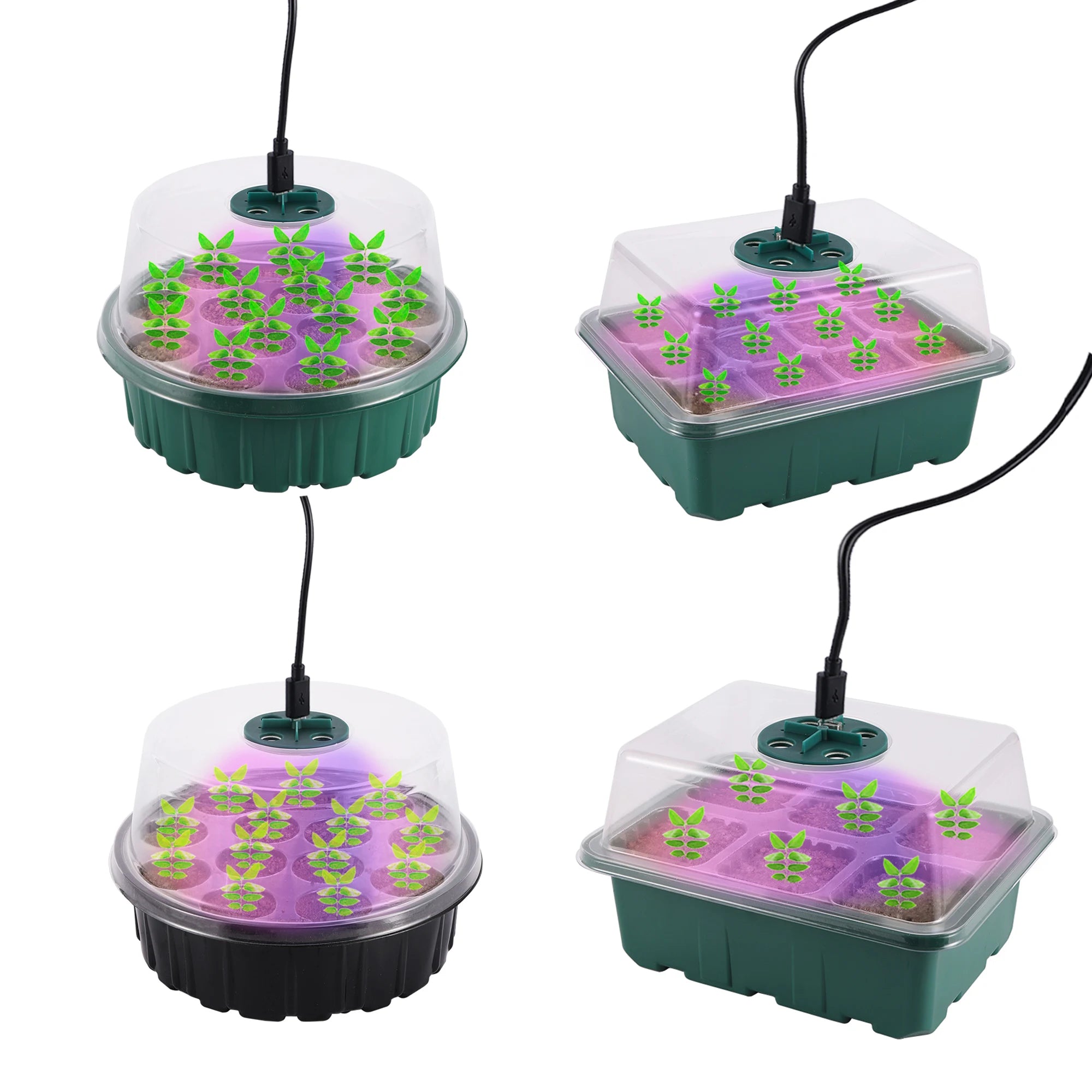 Seed Starter Grow Light Greenhouse Germination LED Grow Light Tray Seedling Pot Seedling Tray Planter Full Spectrum Grow Light