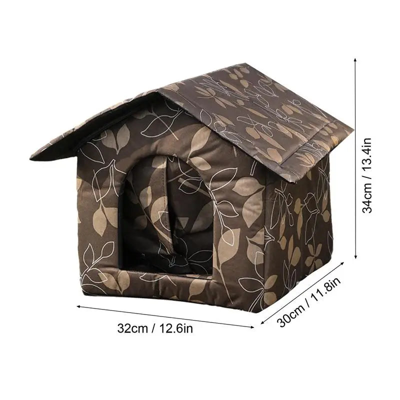 Pet House Outdoor Stray Cat Shelter Oxford Cloth Waterproof Cat Bed Deep Sleep House Stray Dog Winter Garden Puppy Kitten Cave