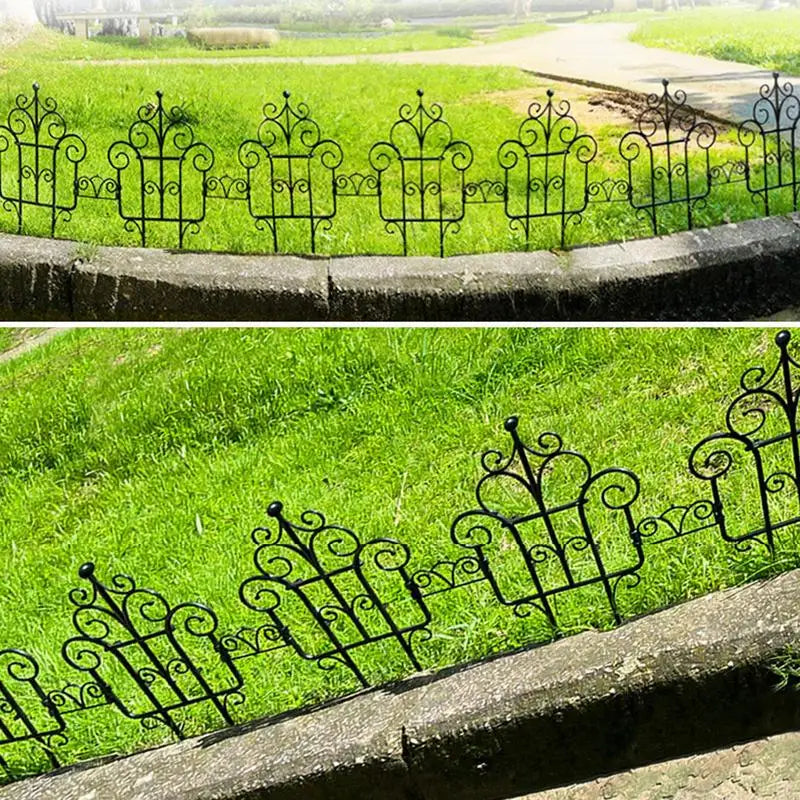 10pcs Decorative Garden Fence Foldable Outdoor Landscape Wire Border Edging Fence Folding Patio Flower Bed Fencing Barrier