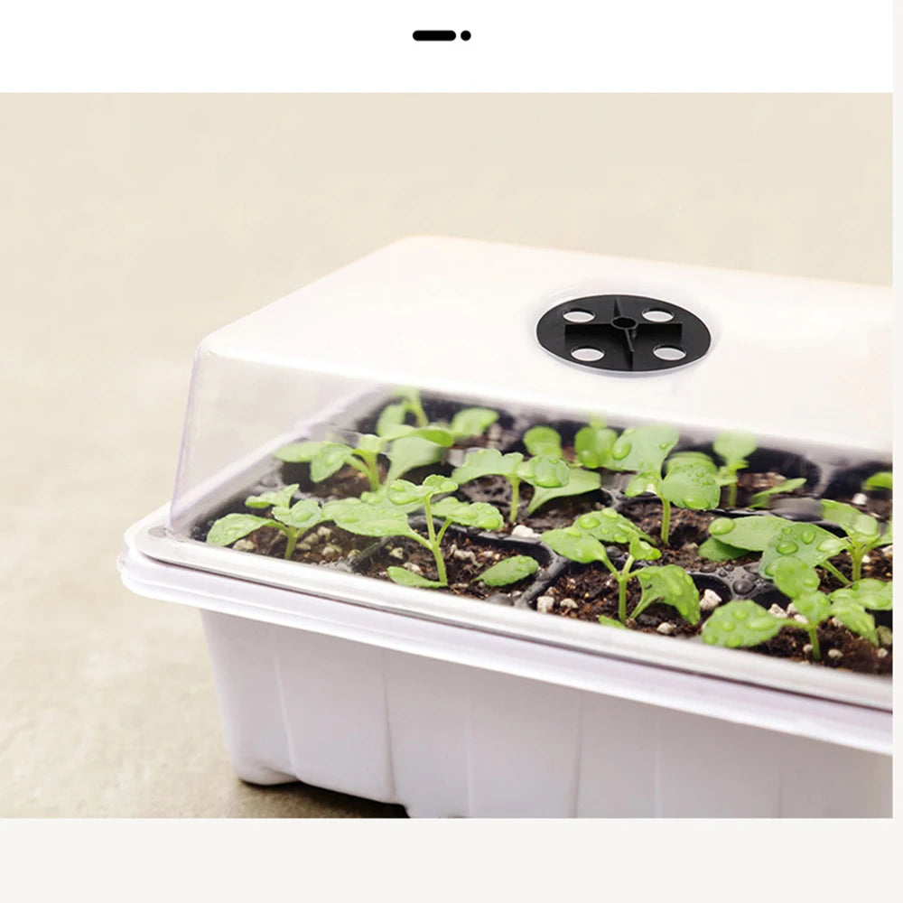 Cells Seed Starter Kit Plant Seeds Grow Box cSeedling Trays Germination Box With Dome And Base for Seeds Growing Starting