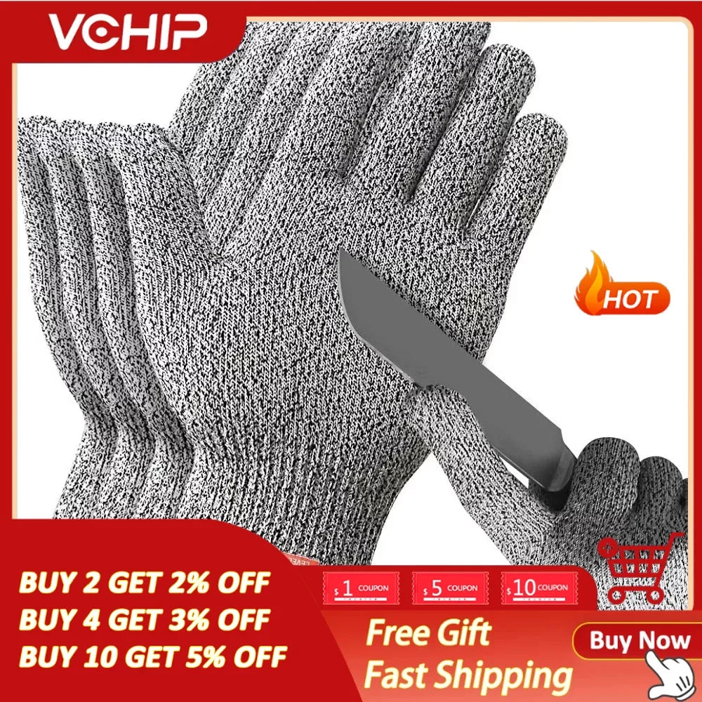 HPPE Level 5 Safety Anti Cut Gloves High-strength Industry Kitchen Gardening Anti-Scratch Anti-cut Glass Cutting Multi-Purpose