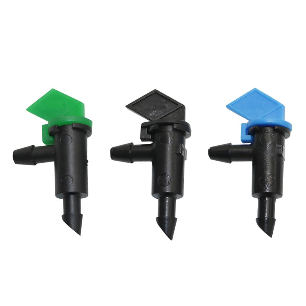 200Pcs 4L/8L/16L Flag Dripper 1/4" Barbed Steady Flow Micro Drip Irrigation Emitter Garden Bonsai Plants Flower Watering Dripper