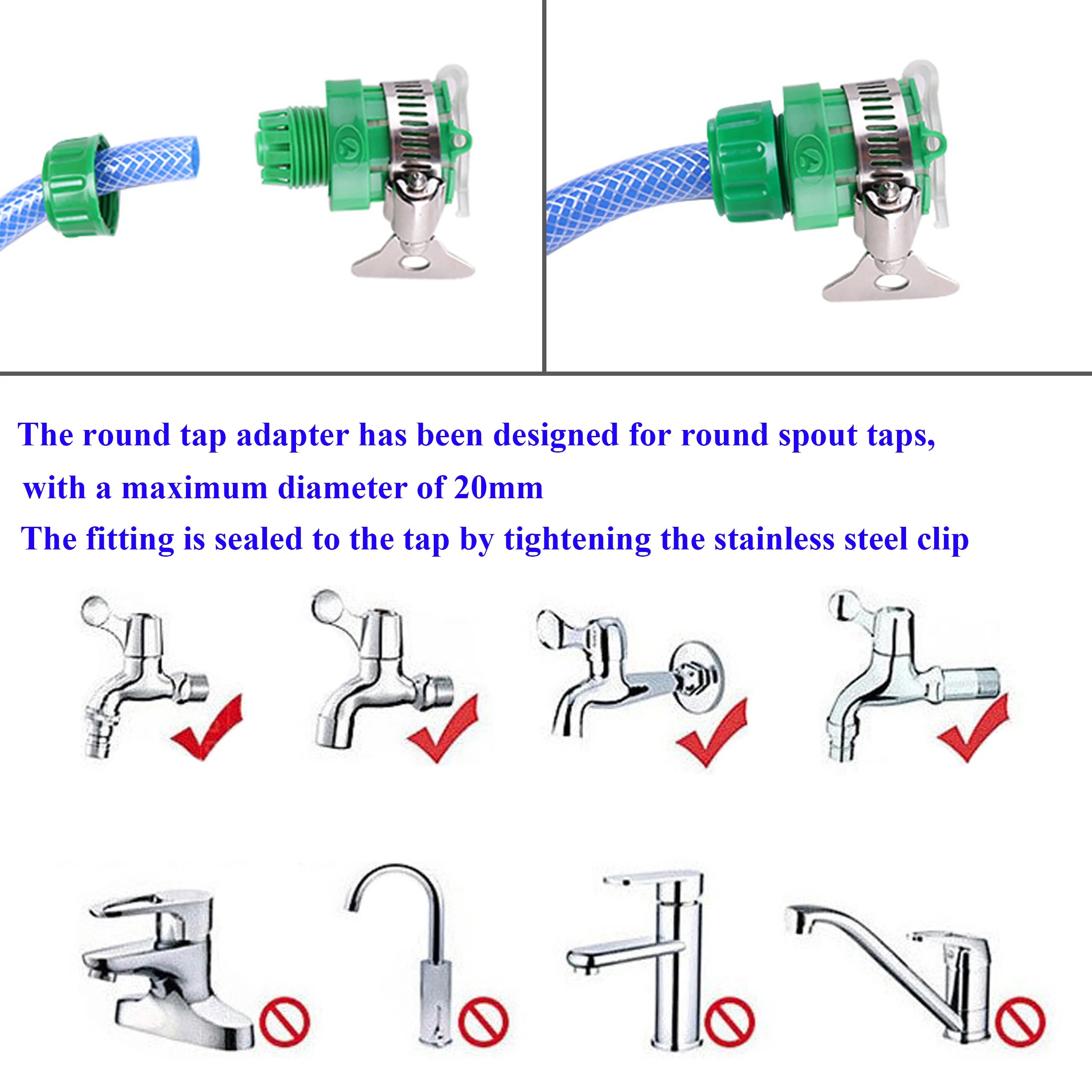 Universal Faucet Adapter Garden Water Connector Tap Conversion 16mm Pipe Garden Agriculture Irrigation Water Supply Quick Joint