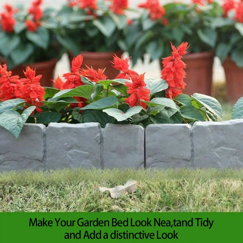 Garden Fence Cobblestone Border Plastic Lawn Edging Plant Border Decorations Flower Bed Border Outdoor Landscape