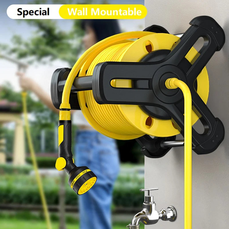 G1/2" Garden Hose Reels Water Pipe Car Portable Shelf Bracket Household High Pressure Vegetable Car Wash Storage Pipe Roll Rack