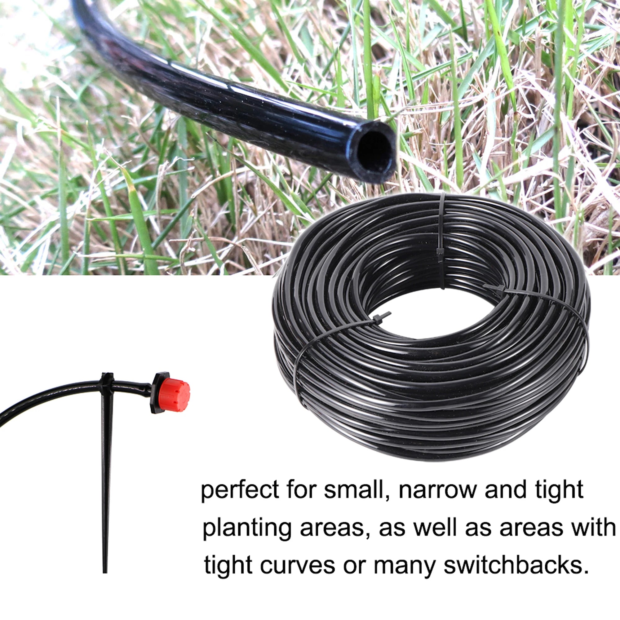 5M 4/7mm Water Hose Garden Micro Drip Irrigation 1/4" Soft Pipe Watering Sprinkling Tube Gardening Lawn Sprinkler Watering Tool