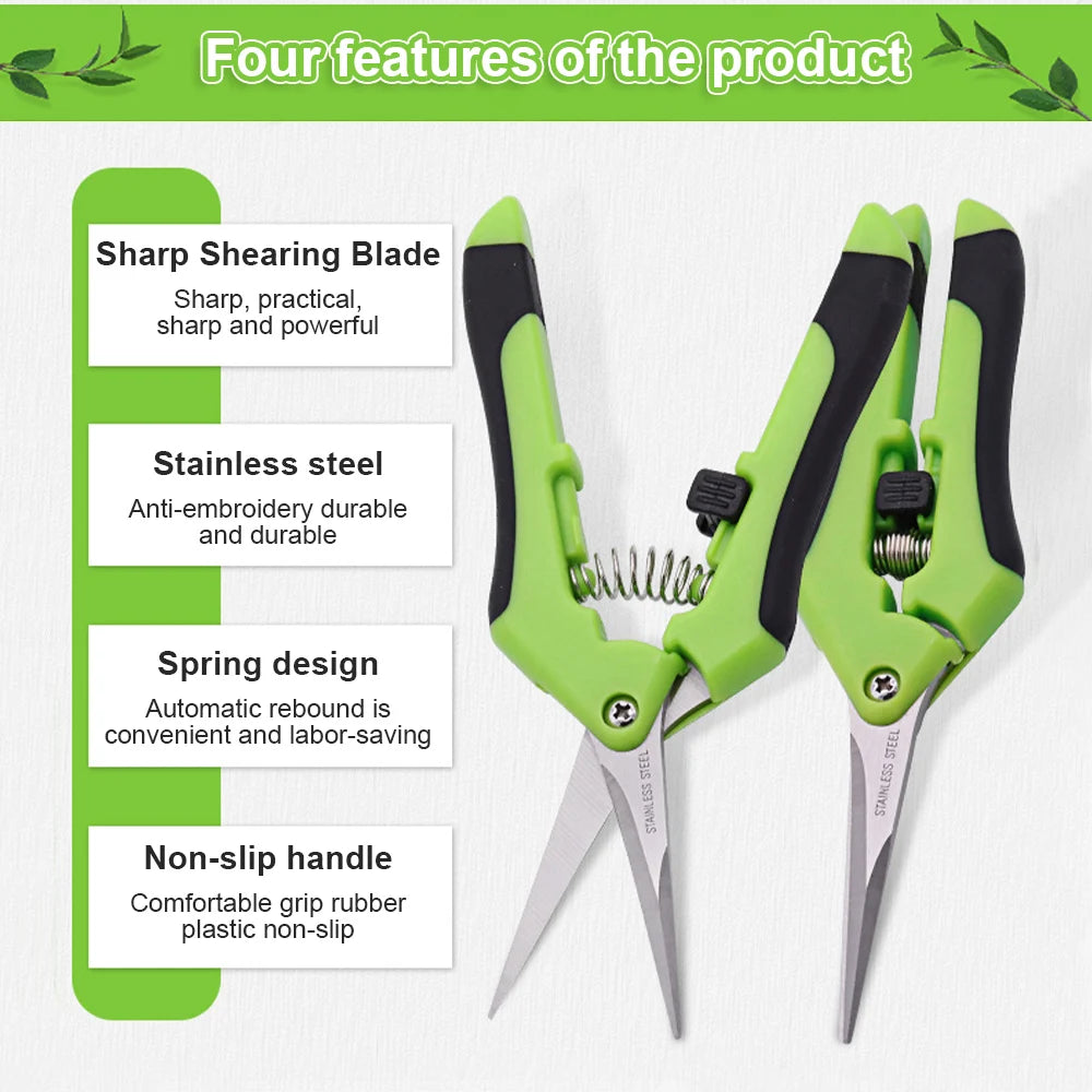 Garden Pruning Shears Stainless Steel Pruning Tools Gardening Tools Scissors Fruit Picking Household Potted Weed Pruning Shears