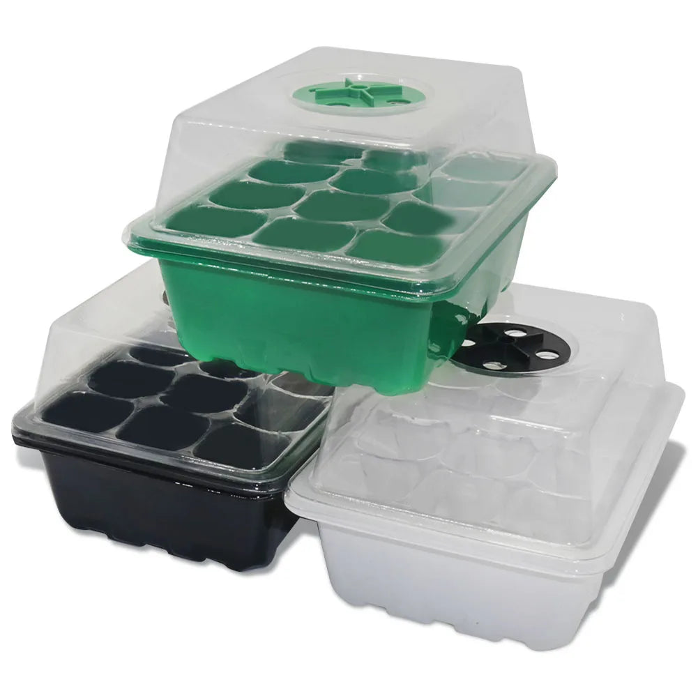 Cells Seed Starter Kit Plant Seeds Grow Box cSeedling Trays Germination Box With Dome And Base for Seeds Growing Starting