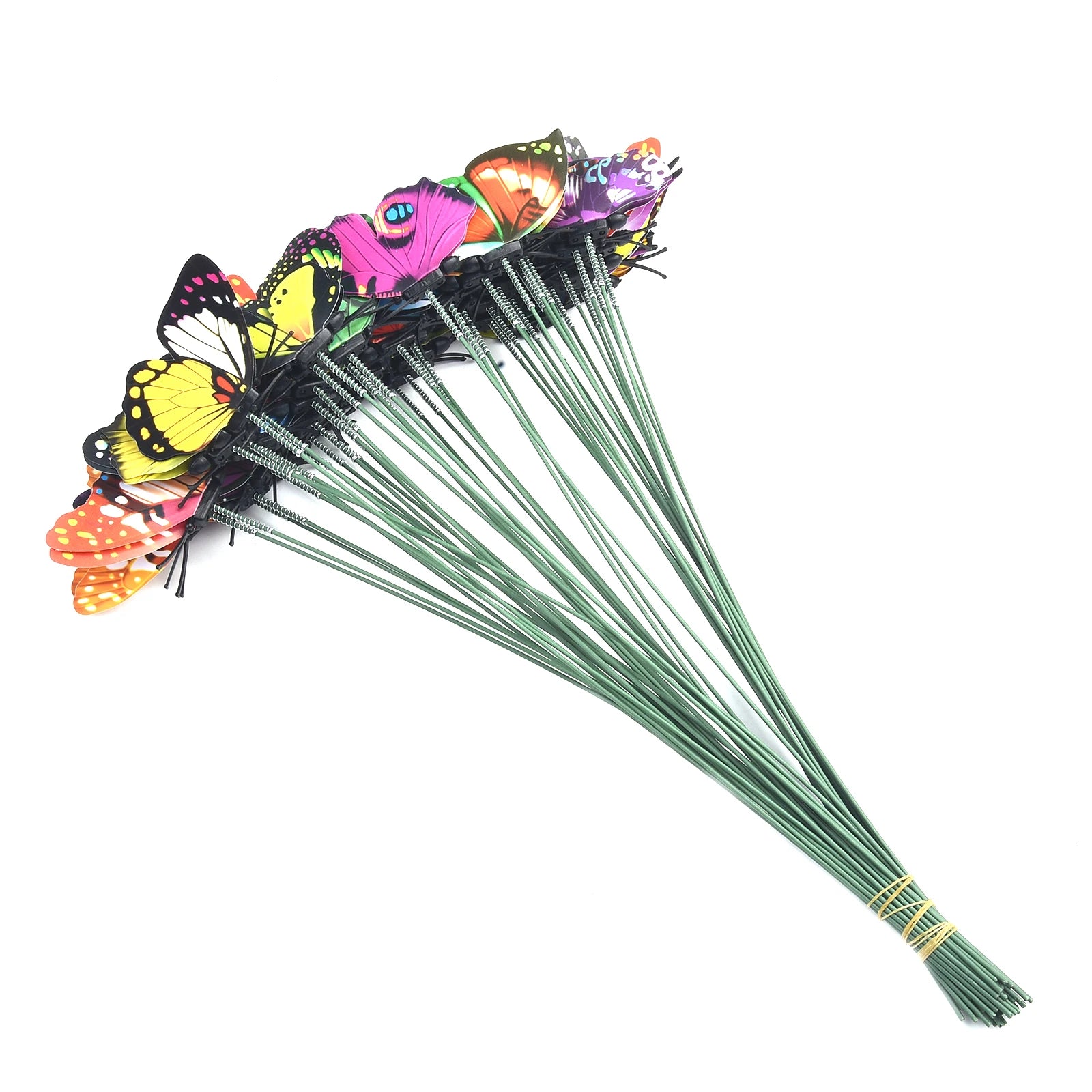 50PCS Simulation Single-layer Plunger Butterfly Gardening Ornaments Garden Flower Arrangement Decoration For Flower Beds  Lawn