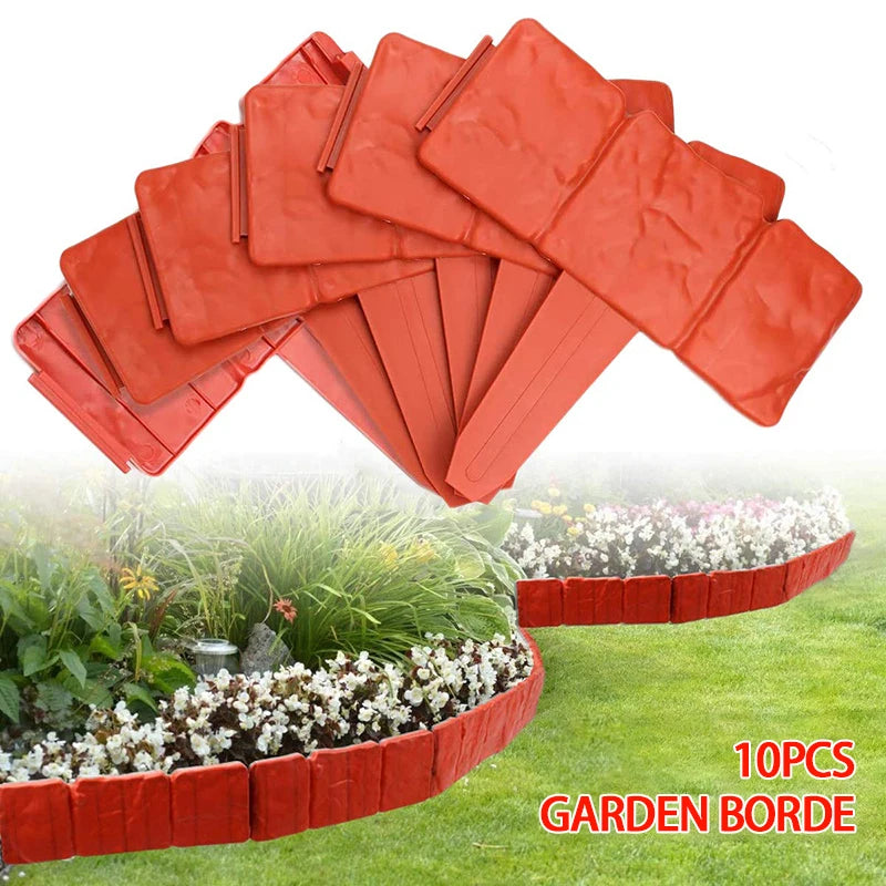 Garden Fence Cobblestone Border Plastic Lawn Edging Plant Border Decorations Flower Bed Border Outdoor Landscape