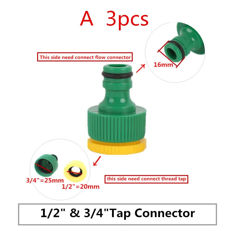 1/2" 3/4" Brass Tap Nipple Connector Garden Hose Quick Connect Water Gun Hose Fittings  Garden Watering Tools