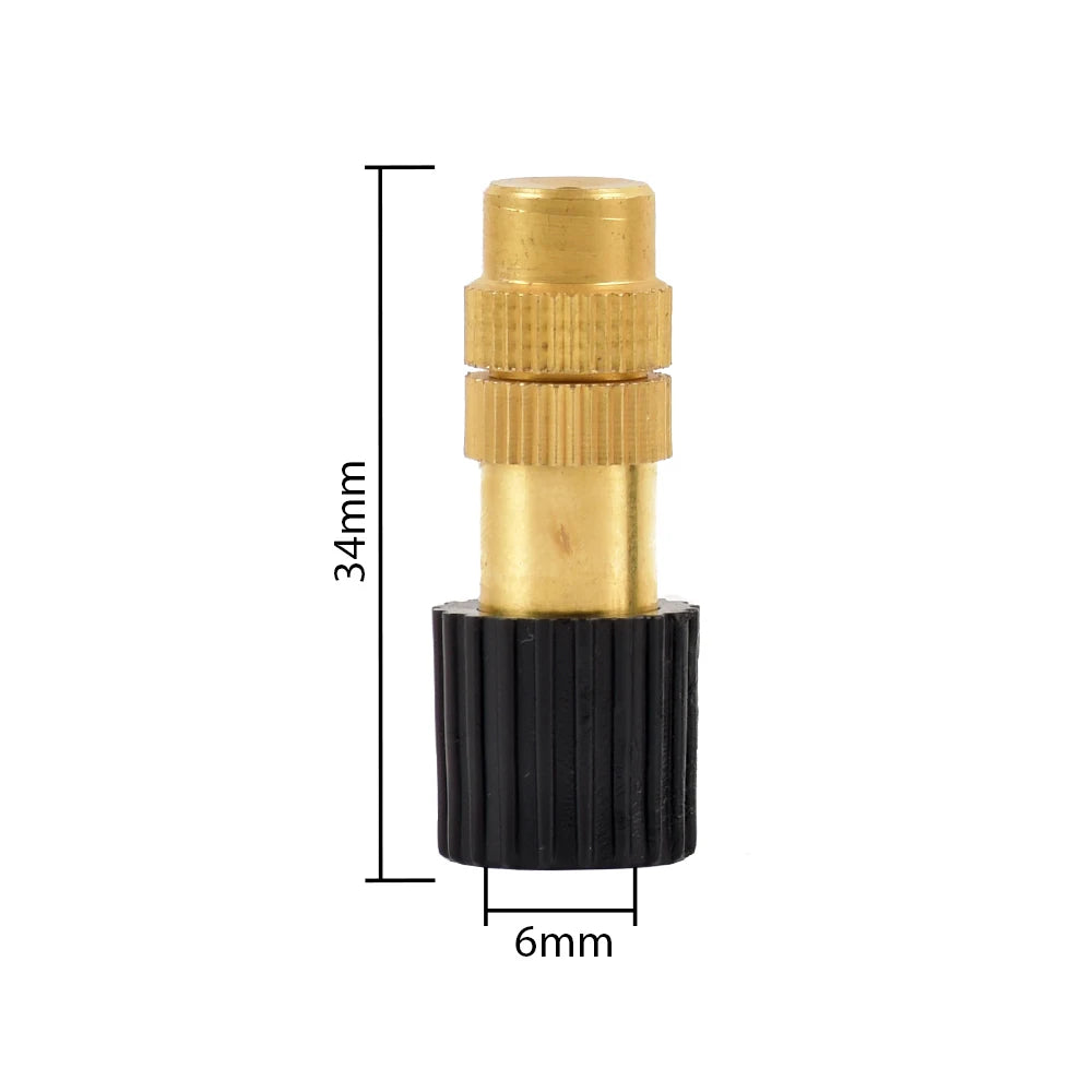 Adjustable Brass Nozzle Connection 1/4 1/2 Inch Hose Garden Spray Cooling Irrigation System